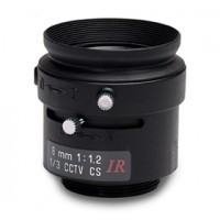 Tamron 13FM08IR 1/3" 8mm F1.2 Manual Iris CS-Mount Lens, IR Corrected